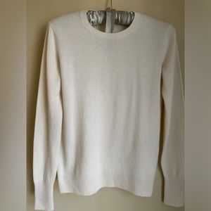 Everlane White Cashmere Long Sleeve Sweater